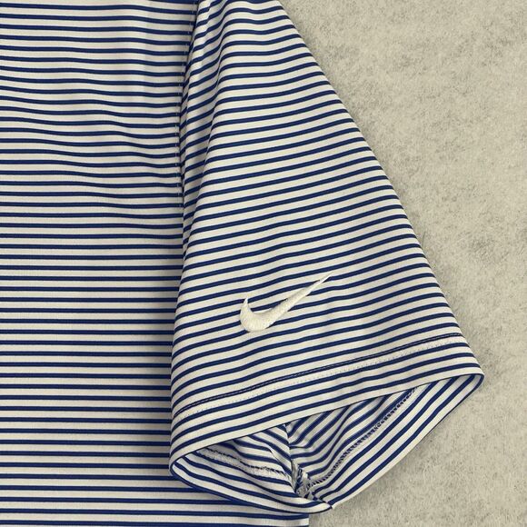 Nike Golf Performance Dri Fit Polo Shirt Mens Medium Striped Short Sleeve Logo - Picture 8 of 11